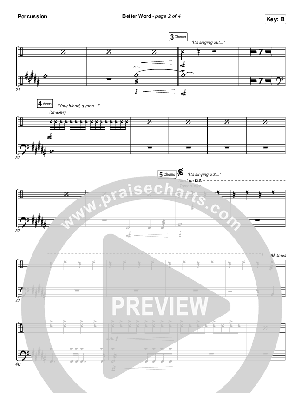 Better Word (Live) Percussion (Leeland)