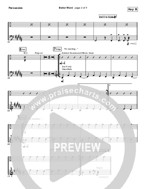 Better Word (Live) Percussion (Leeland)