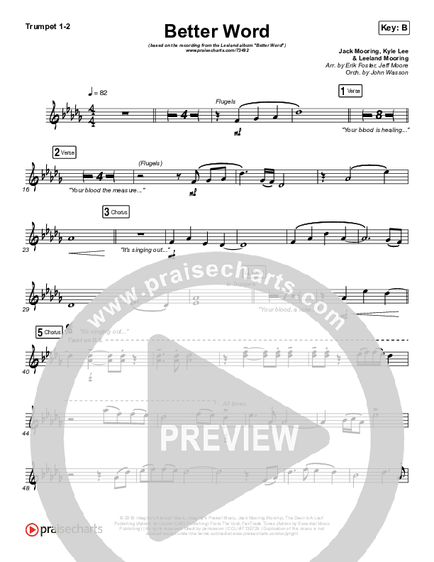 Better Word (Live) Trumpet 1,2 (Leeland)