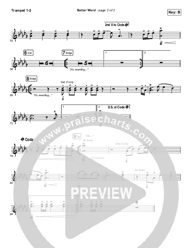 Better Word (Live) Trumpet 1,2 (Leeland)