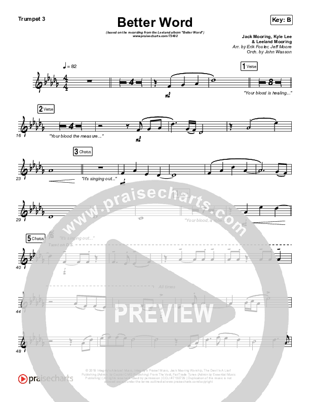 Better Word (Live) Trumpet 3 (Leeland)