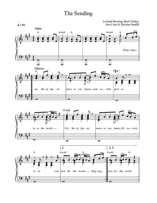 The Sending (Live) Lead Sheet (SAT) (Leeland)