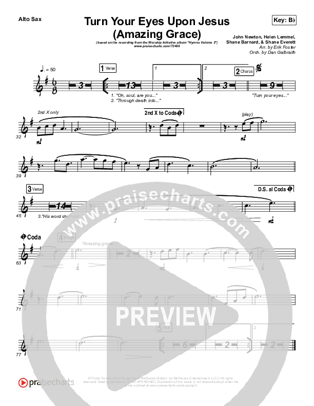 Turn Your Eyes Upon Jesus Alto Sax (Shane & Shane / The Worship Initiative)