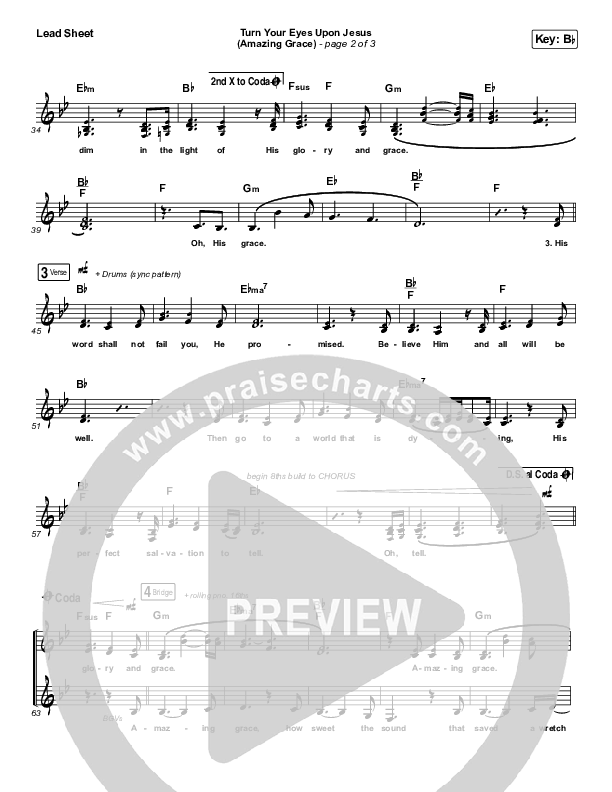 Turn Your Eyes Upon Jesus Lead Sheet (SAT) (Shane & Shane / The Worship Initiative)