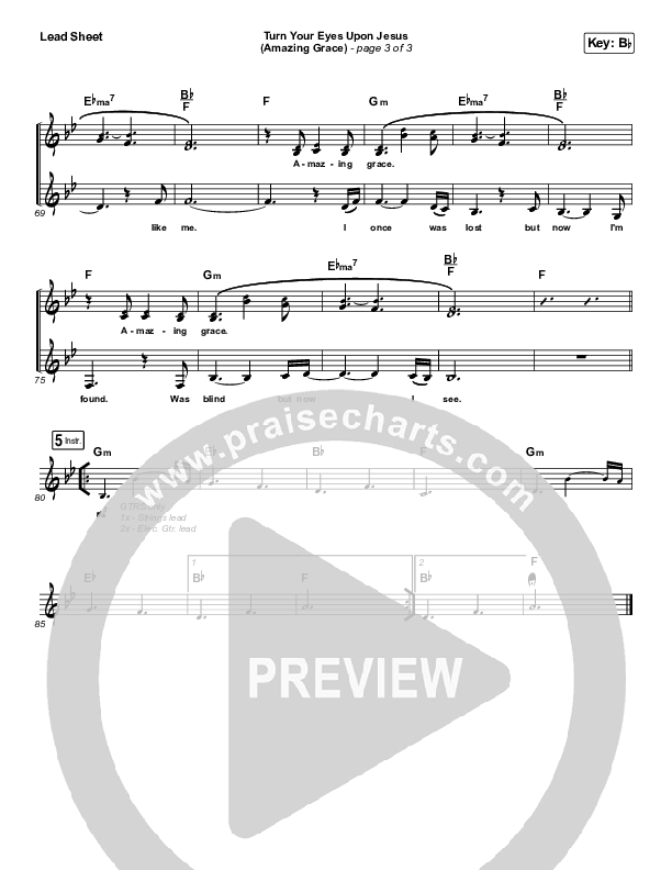 Turn Your Eyes Upon Jesus Lead Sheet (SAT) (Shane & Shane / The Worship Initiative)