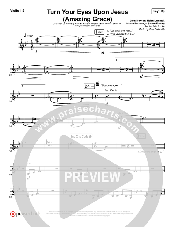 Turn Your Eyes Upon Jesus Violin 1/2 (Shane & Shane / The Worship Initiative)