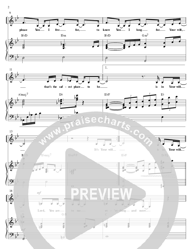 Your Will Piano/Vocal (Ken Reynolds)