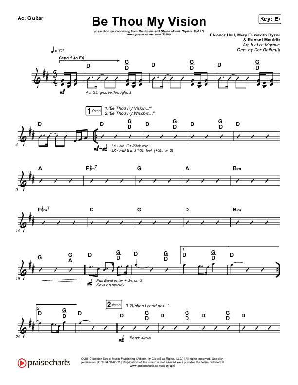 Be Thou My Vision (Lord You Are) Acoustic Guitar (Shane & Shane / The Worship Initiative)