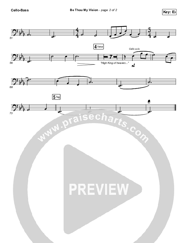 Be Thou My Vision (Lord You Are) Cello/Bass (Shane & Shane / The Worship Initiative)