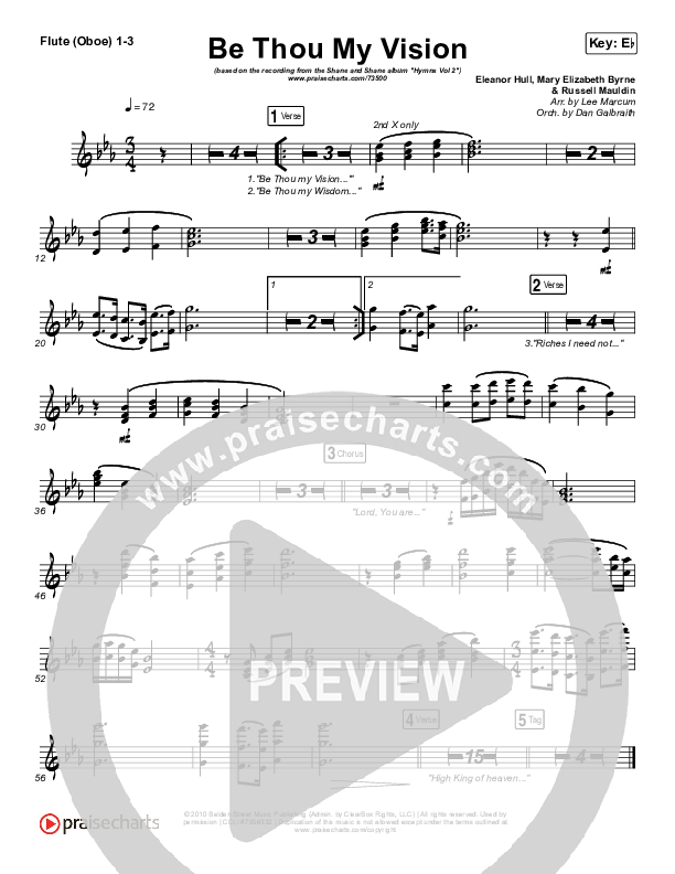 Be Thou My Vision (Lord You Are) Flute/Oboe 1/2/3 (Shane & Shane / The Worship Initiative)