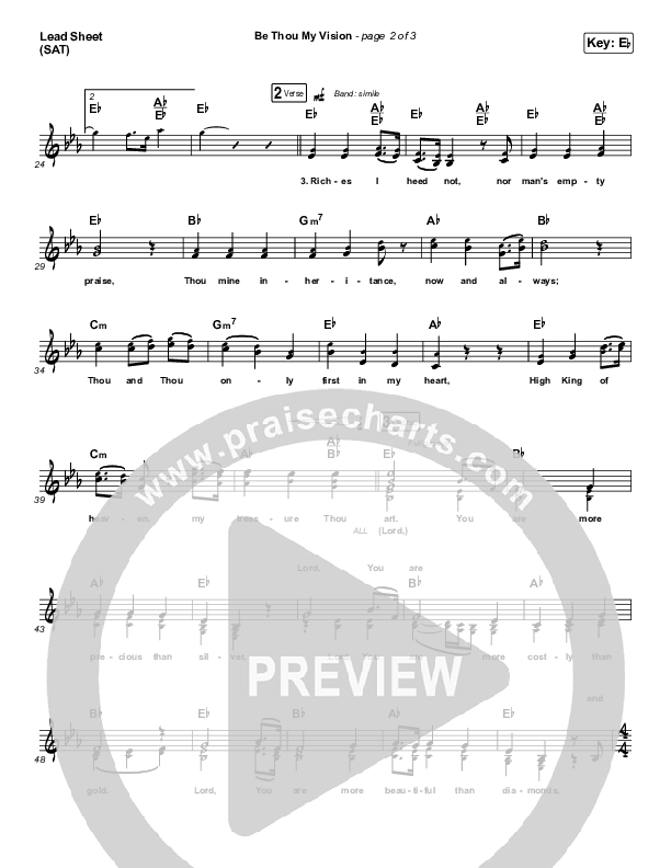 Be Thou My Vision (Lord You Are) Lead Sheet (SAT) (Shane & Shane / The Worship Initiative)