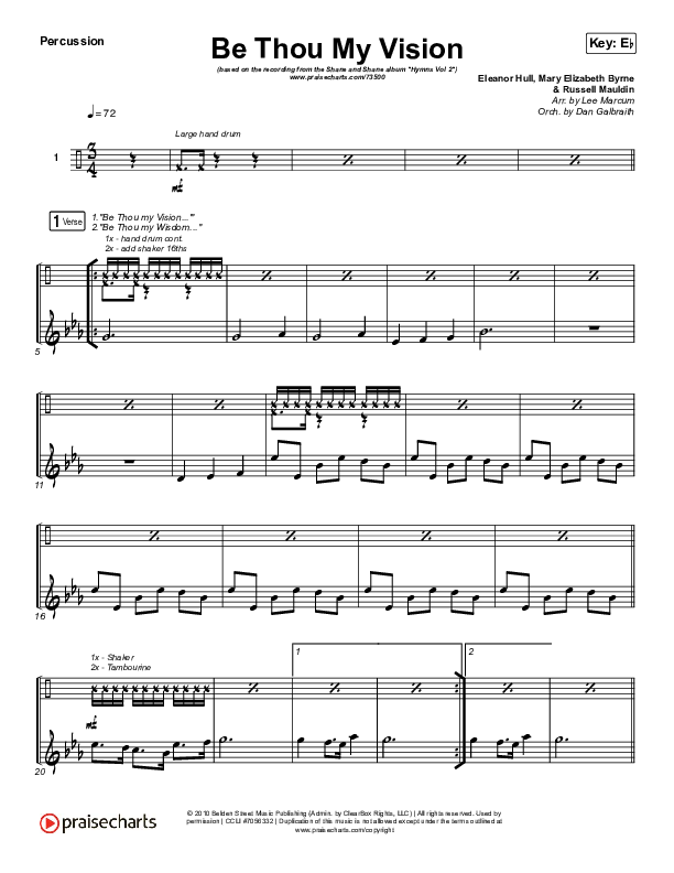 Be Thou My Vision (Lord You Are) Percussion (Shane & Shane / The Worship Initiative)