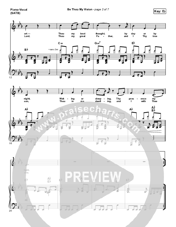 Be Thou My Vision (Lord You Are) Piano/Vocal (SATB) (Shane & Shane / The Worship Initiative)