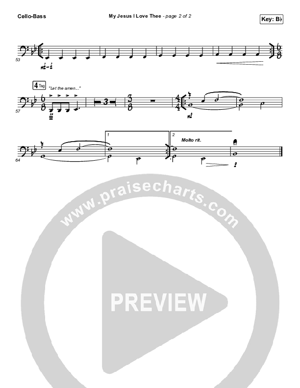 My Jesus I Love Thee Cello/Bass (Shane & Shane/The Worship Initiative)