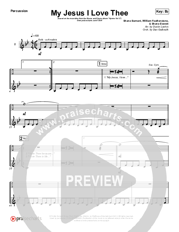 My Jesus I Love Thee Percussion (Shane & Shane/The Worship Initiative)