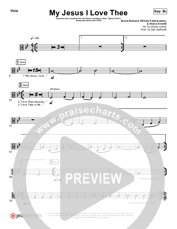 My Jesus I Love Thee Viola (Shane & Shane/The Worship Initiative)