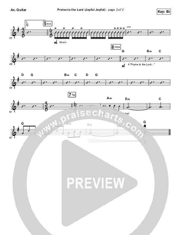 Praise To The Lord (Joyful Joyful) Acoustic Guitar (Shane & Shane / The Worship Initiative)