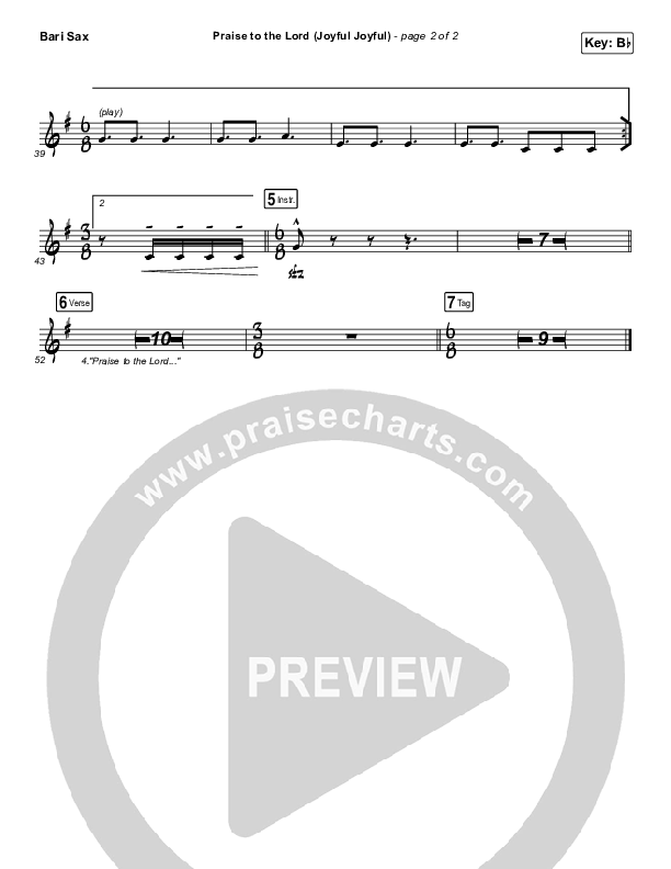 Praise To The Lord (Joyful Joyful) Bari Sax (Shane & Shane / The Worship Initiative)