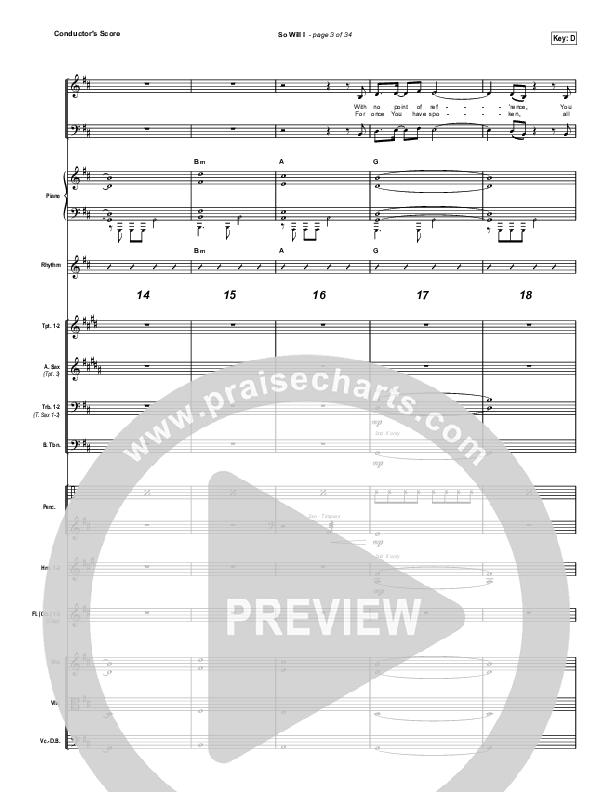 So Will I (100 Billion X) (Choral Anthem SATB) Conductor's Score (Hillsong Worship / Arr. Luke Gambill)