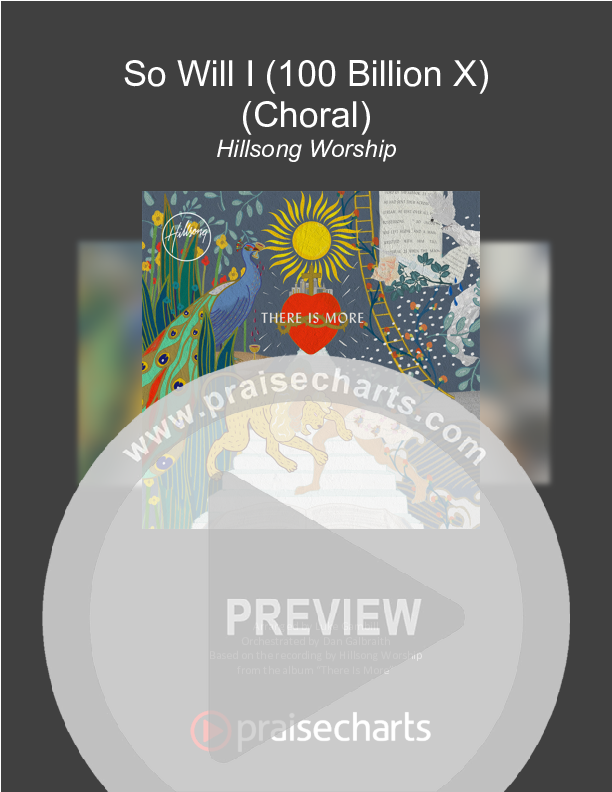 So Will I (100 Billion X) (Choral Anthem SATB) Cover Sheet (Hillsong Worship / Arr. Luke Gambill)