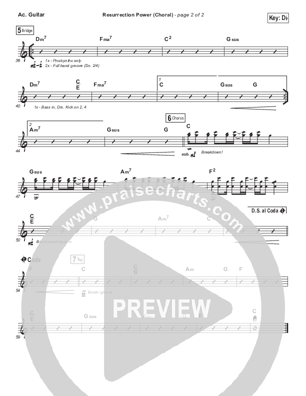 Resurrection Power (Choral Anthem SATB) Acoustic Guitar (Chris Tomlin / Arr. Luke Gambill)