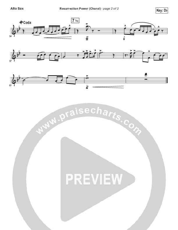 Resurrection Power (Choral Anthem SATB) Alto Sax (Chris Tomlin / Arr. Luke Gambill)