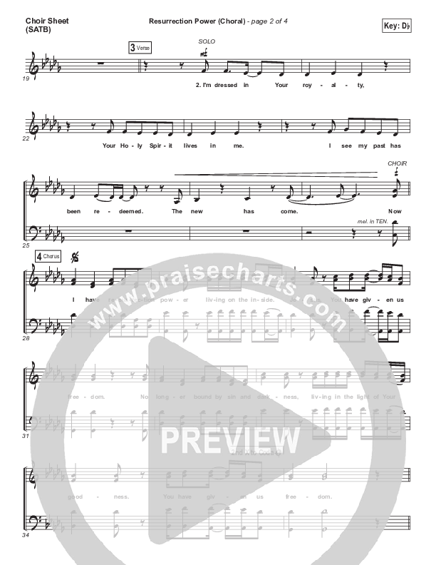Resurrection Power (Choral Anthem SATB) Choir Vocals (SATB) (Chris Tomlin / Arr. Luke Gambill)