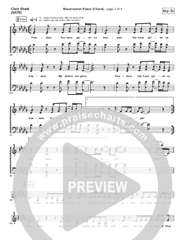 Resurrection Power (Choral Anthem SATB) Choir Vocals (SATB) (Chris Tomlin / Arr. Luke Gambill)