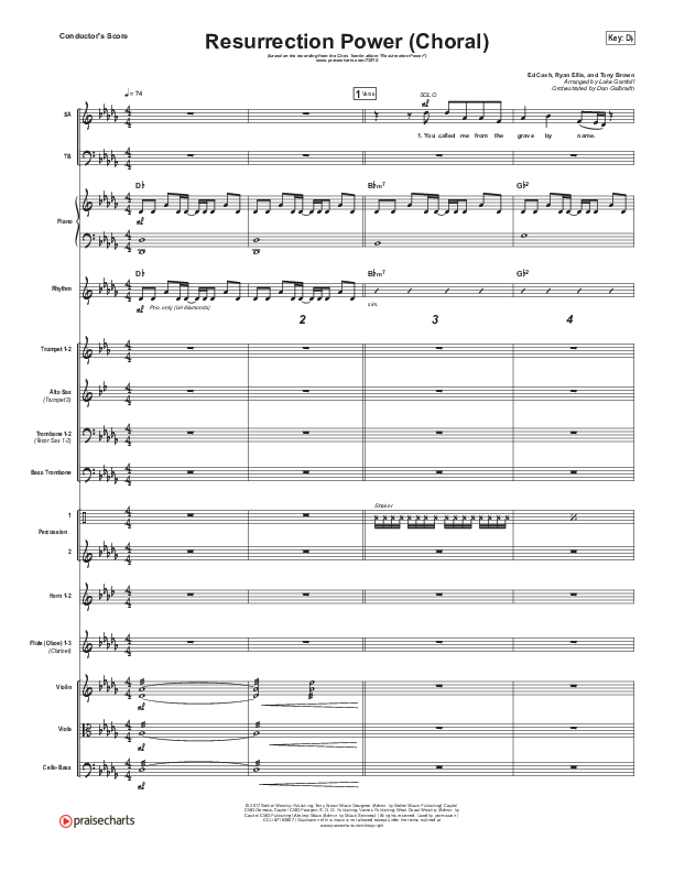 Resurrection Power (Choral Anthem SATB) Orchestration (Chris Tomlin / Arr. Luke Gambill)