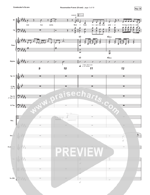Resurrection Power (Choral Anthem SATB) Conductor's Score (Chris Tomlin / Arr. Luke Gambill)