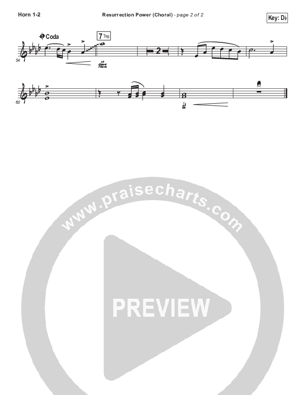 Resurrection Power (Choral Anthem SATB) French Horn 1/2 (Chris Tomlin / Arr. Luke Gambill)