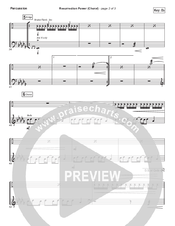 Resurrection Power (Choral Anthem SATB) Percussion (Chris Tomlin / Arr. Luke Gambill)