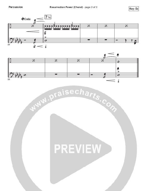 Resurrection Power (Choral Anthem SATB) Percussion (Chris Tomlin / Arr. Luke Gambill)