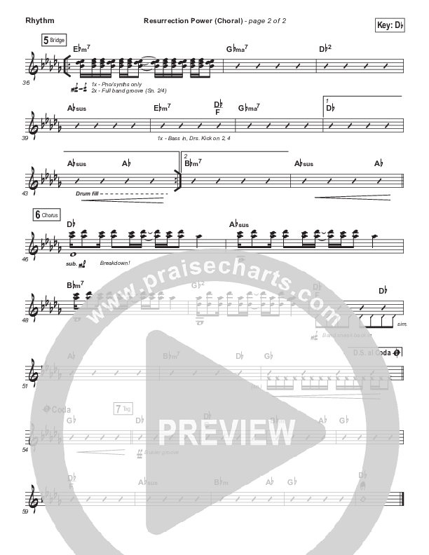 Resurrection Power (Choral Anthem SATB) Rhythm Chart (Chris Tomlin / Arr. Luke Gambill)