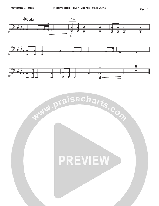 Resurrection Power (Choral Anthem SATB) Trombone 3/Tuba (Chris Tomlin / Arr. Luke Gambill)