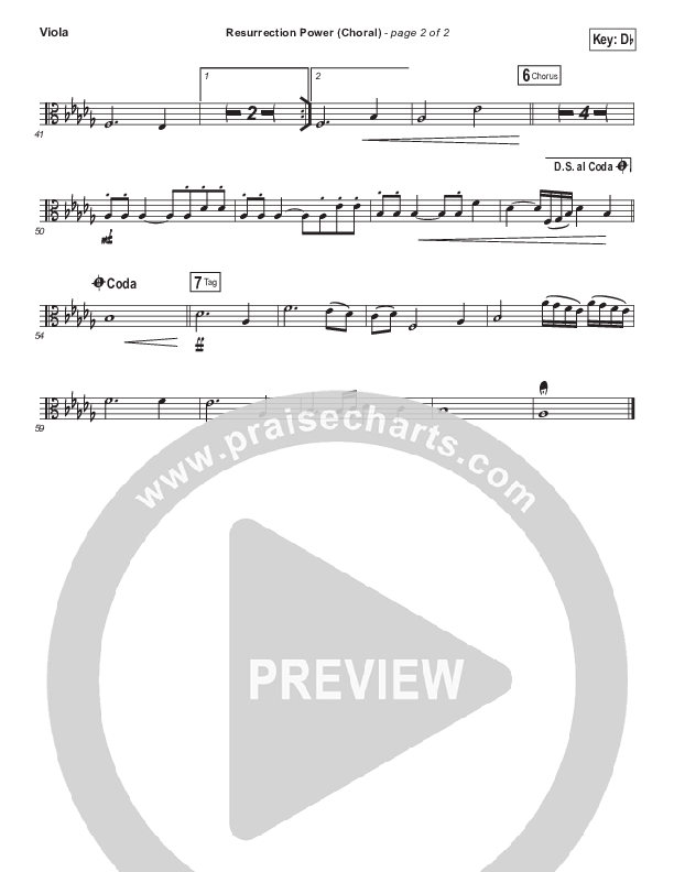 Resurrection Power (Choral Anthem SATB) Viola (Chris Tomlin / Arr. Luke Gambill)