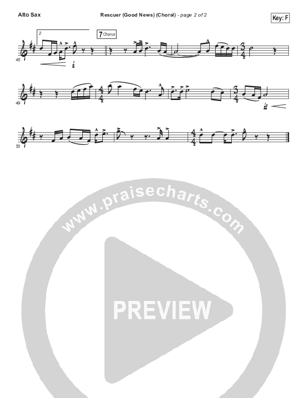 Rescuer (Good News) (Choral Anthem SATB) Alto Sax (Rend Collective / Arr. Luke Gambill)