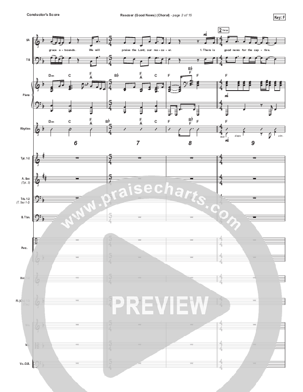 Rescuer (Good News) (Choral Anthem SATB) Conductor's Score (Rend Collective / Arr. Luke Gambill)