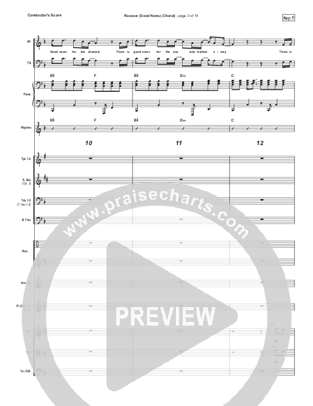 Rescuer (Good News) (Choral Anthem SATB) Conductor's Score (Rend Collective / Arr. Luke Gambill)