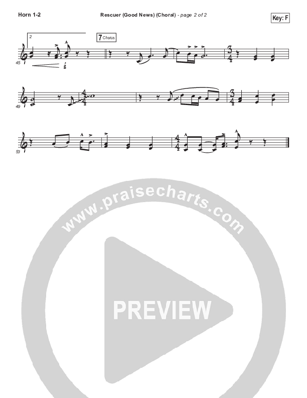 Rescuer (Good News) (Choral Anthem SATB) French Horn 1/2 (Rend Collective / Arr. Luke Gambill)