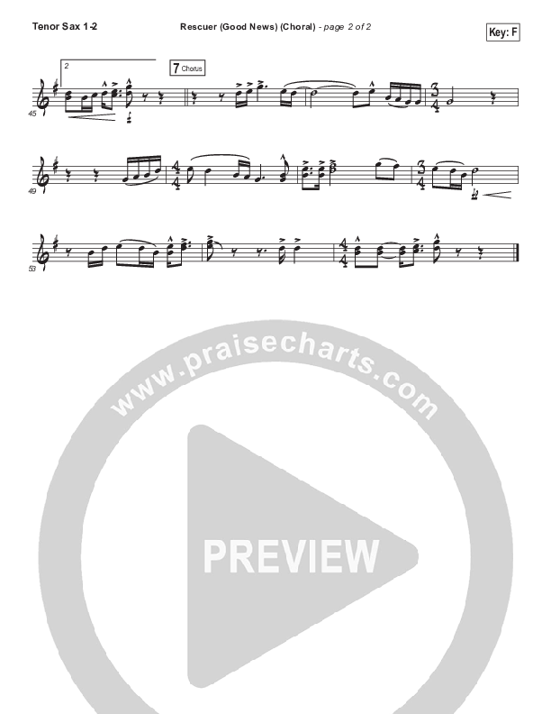 Rescuer (Good News) (Choral Anthem SATB) Tenor Sax 1/2 (Rend Collective / Arr. Luke Gambill)