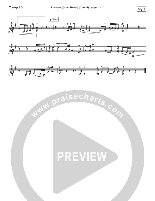 Rescuer (Good News) (Choral Anthem SATB) Trumpet 3 (Rend Collective / Arr. Luke Gambill)