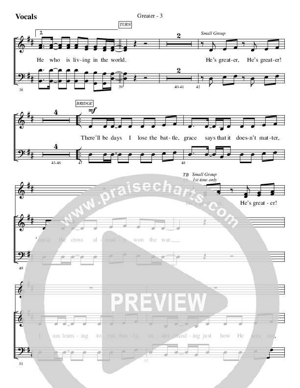 Greater Choir Sheet (SATB) (WorshipTeam.tv)