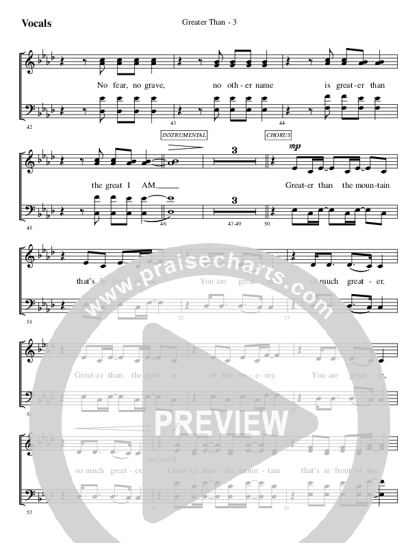 Greater Than Choir Sheet (SATB) (WorshipTeam.tv)