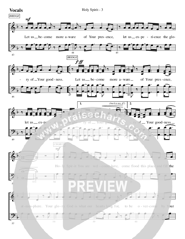 Holy Spirit  Choir Sheet (SATB) (WorshipTeam.tv)