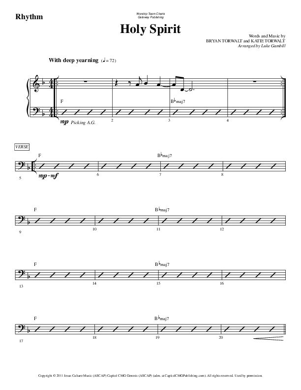 Holy Spirit  Rhythm Chart (WorshipTeam.tv)