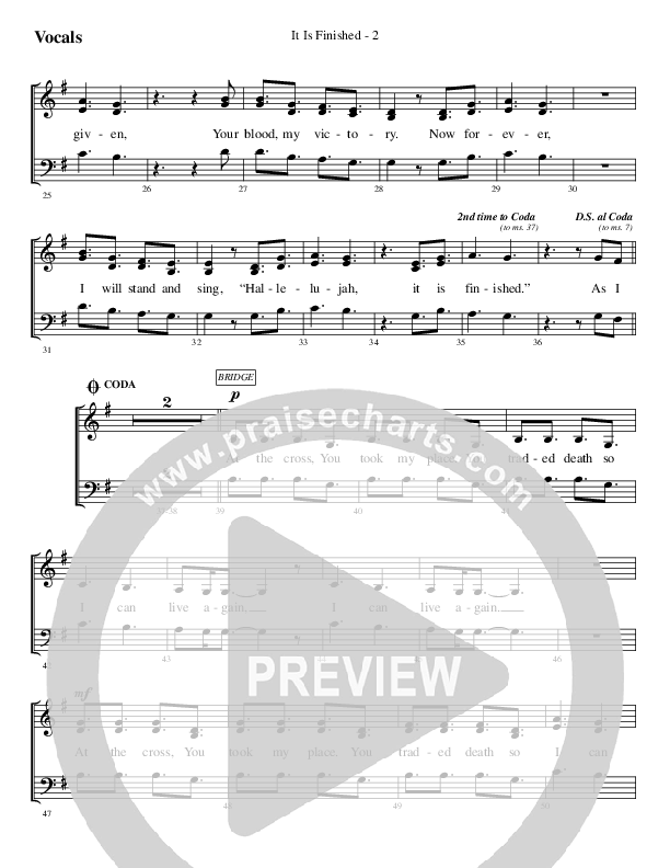 It Is Finished Choir Sheet (SATB) (WorshipTeam.tv)