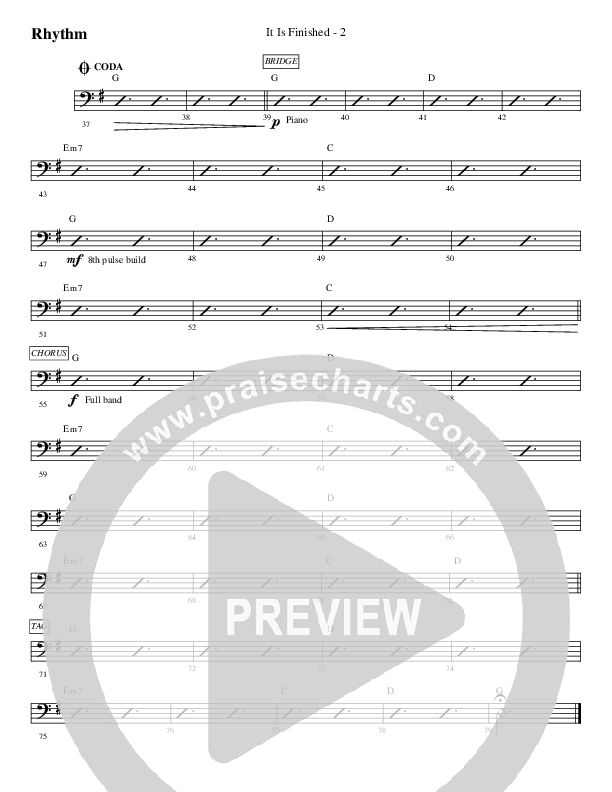 It Is Finished Rhythm Chart (WorshipTeam.tv)