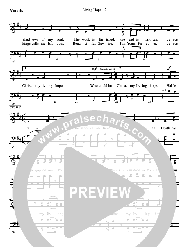 Living Hope Sheet Music PDF (WorshipTeam.tv) - PraiseCharts