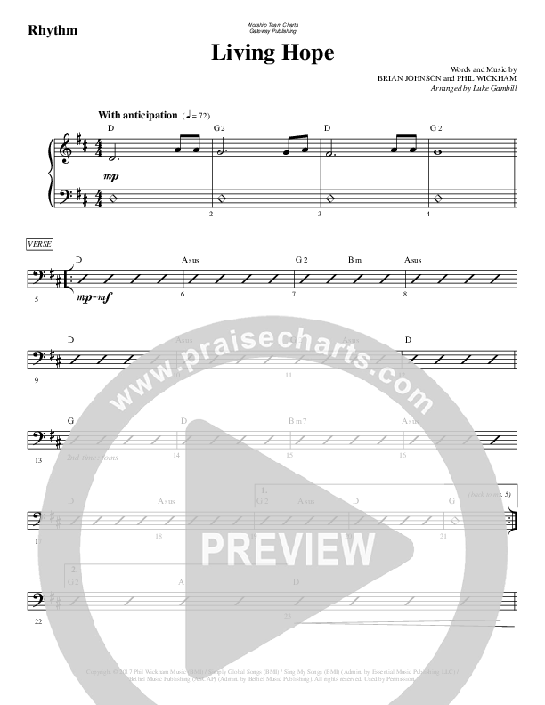 Living Hope Rhythm Chart (WorshipTeam.tv)